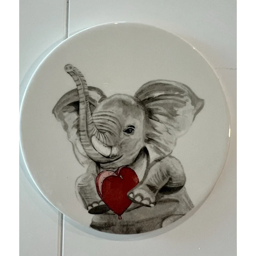 PIER 1-Elephants‎ Heart Balloons Ceramic Drink Coasters Set of 4 Animal-Love-